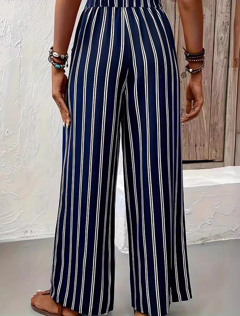 High-Rise Striped Wide-Leg Pants