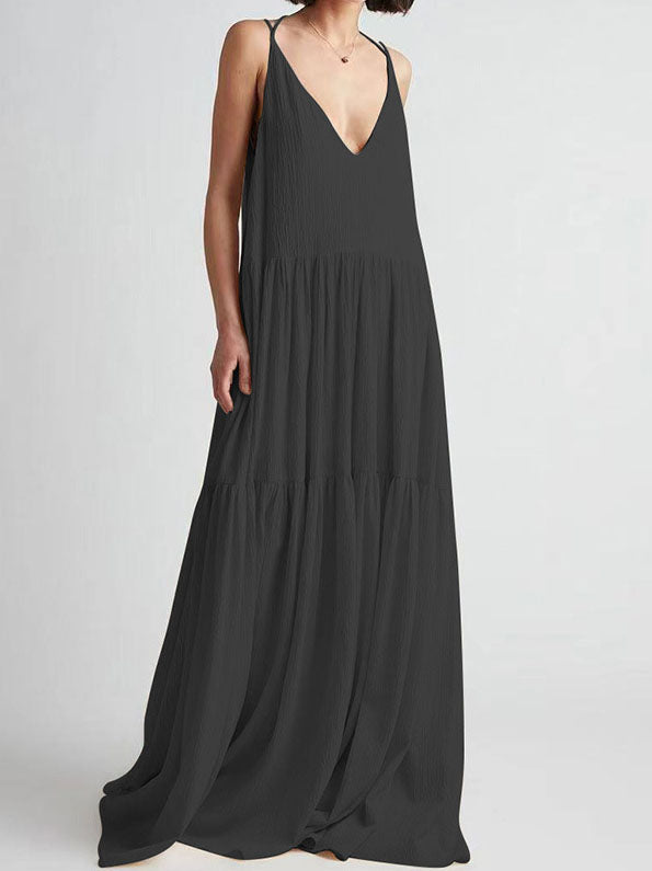 Sleeveless V-Neck Maxi Dress