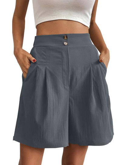 High-Rise Buttoned Shorts