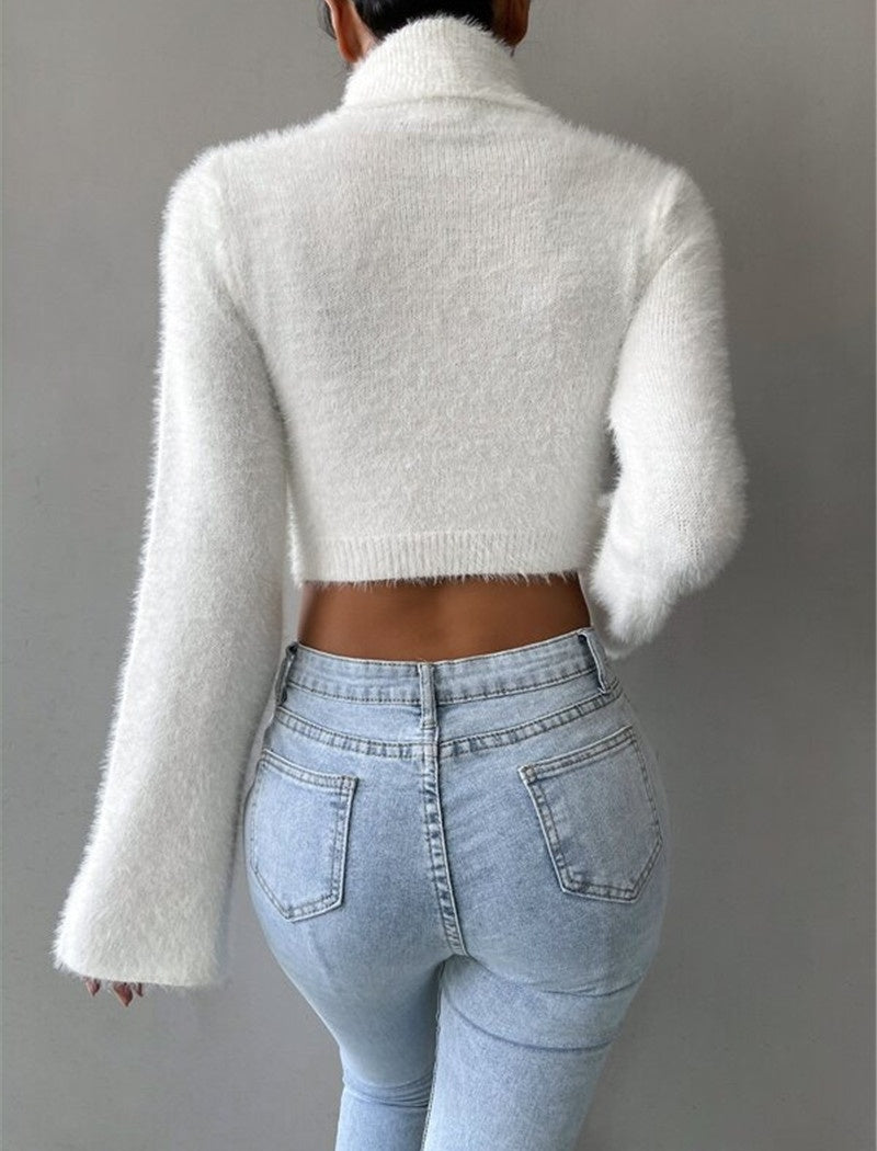 High-Neck Fitted Sweater