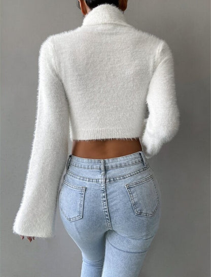 High-Neck Fitted Sweater