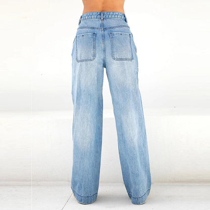 Wide-Leg High-Waisted Jeans