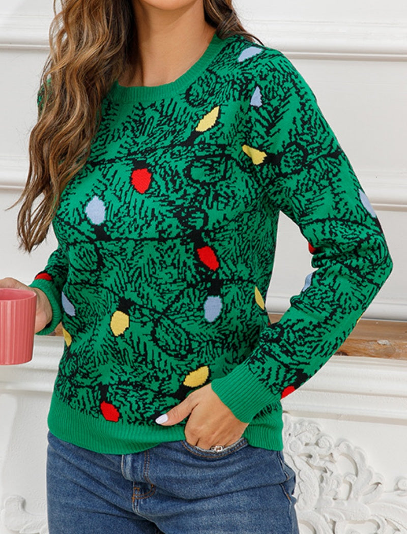 Loose Fit Snowflake Christmas Sweater