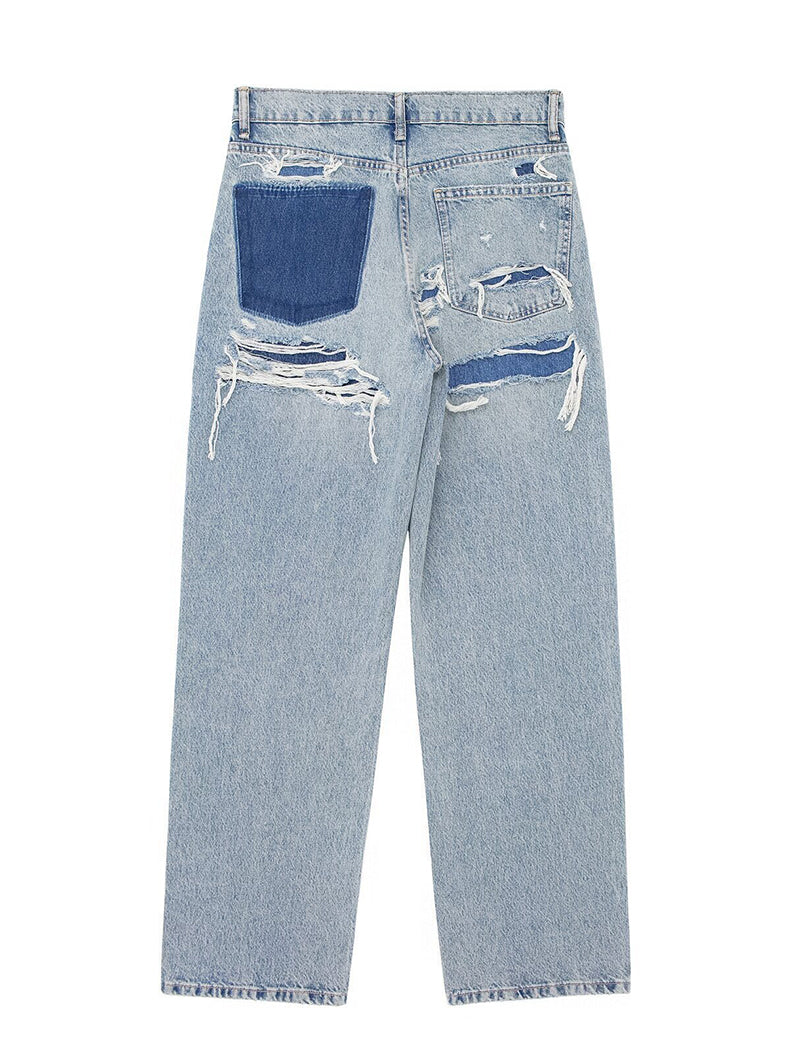 High-Waist Straight Leg Jeans