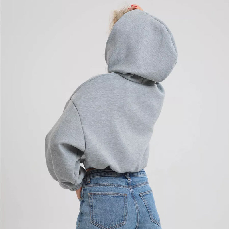 Long Sleeve Crop Zip Hoodie