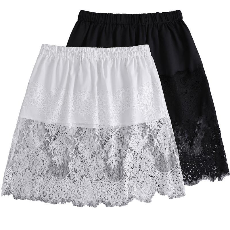 Lace Hem A-Line Mini Skirt