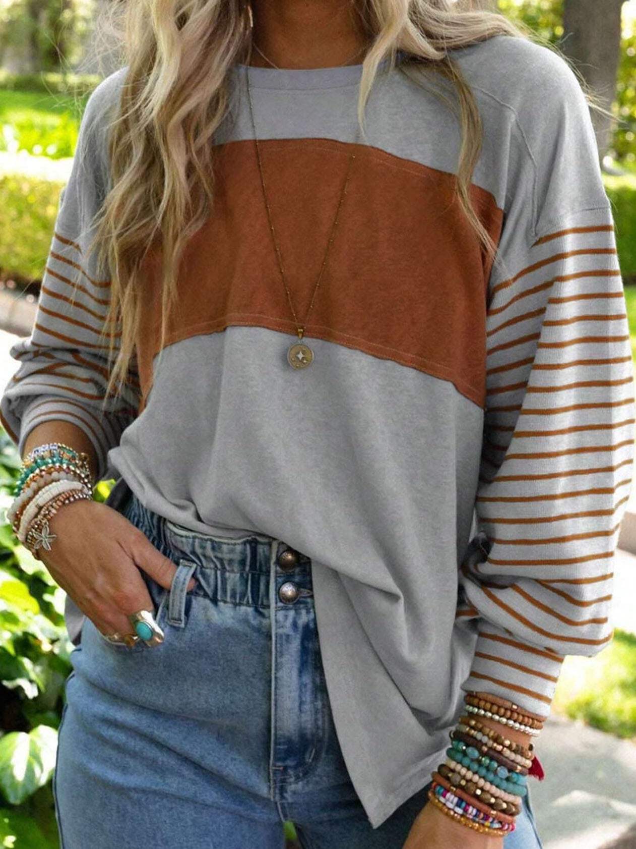 Colorblock Long-Sleeve Top