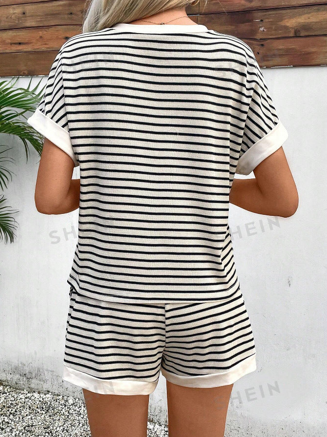 Striped T-Shirt and Shorts Set