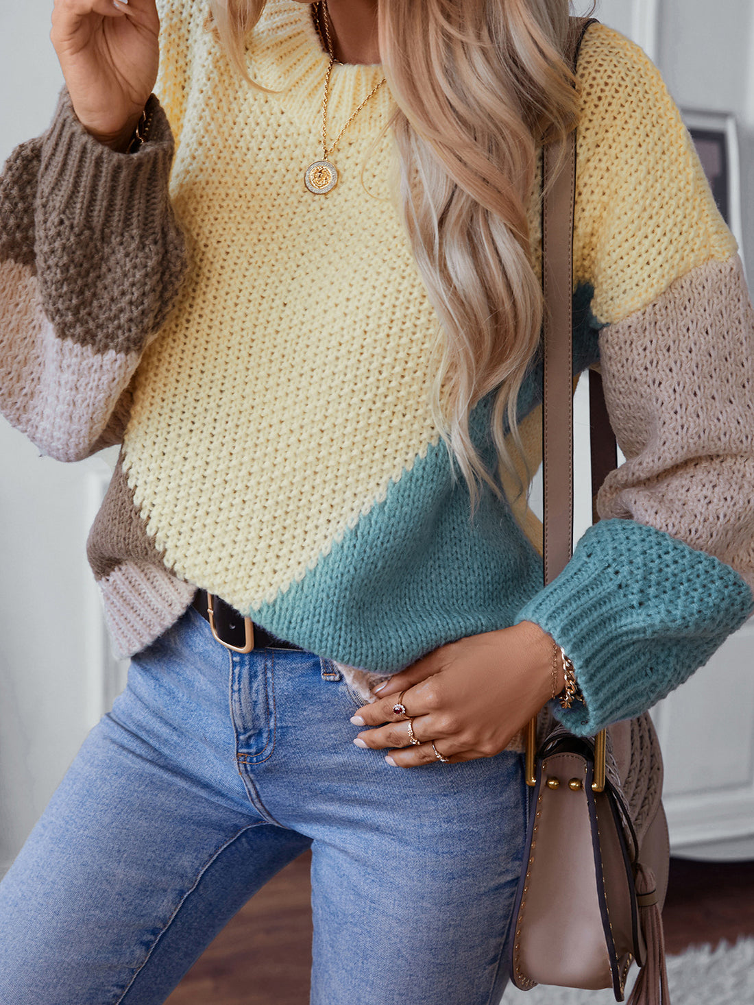 Colorblock Pullover Sweater