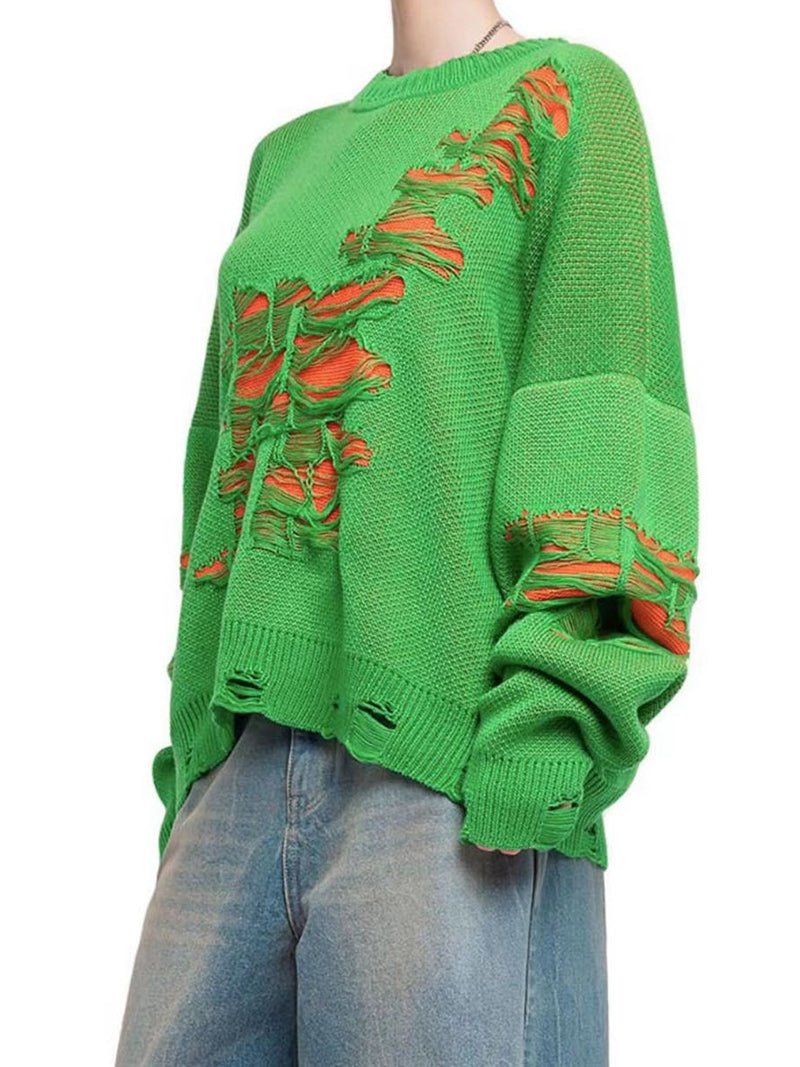 Distressed Oversized Sweater