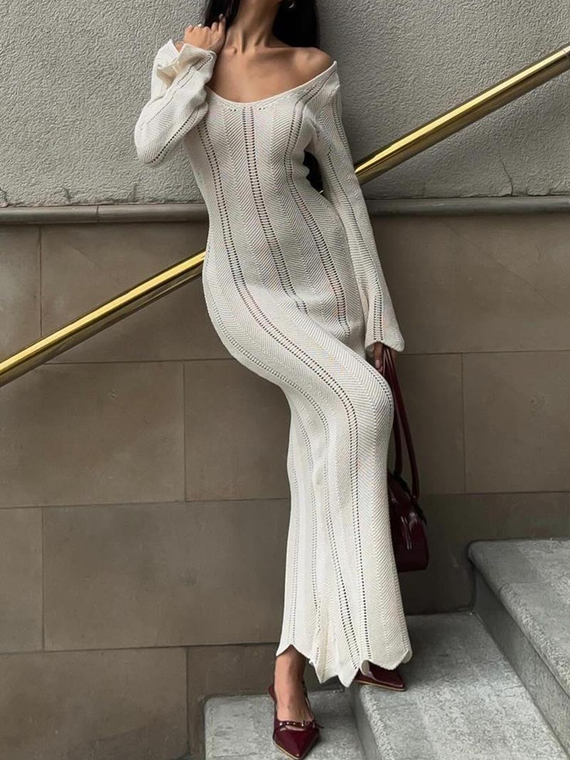 Long Sleeve V-Neck Maxi Dress