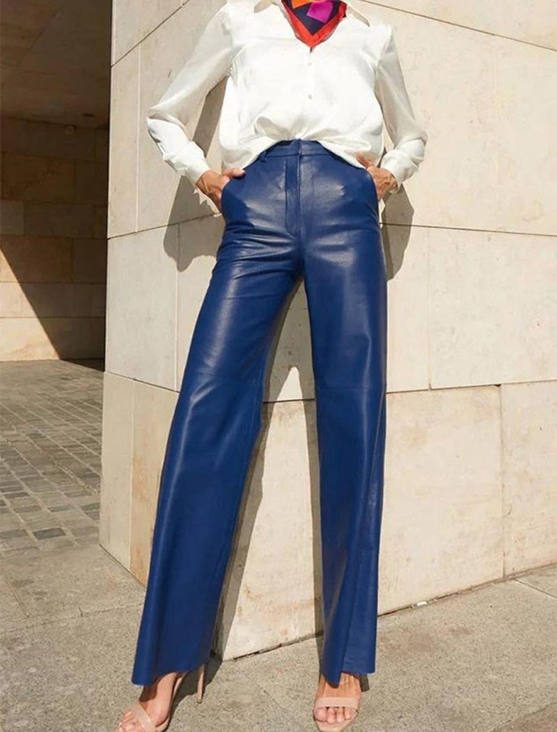 High Waist PU Leather Pants