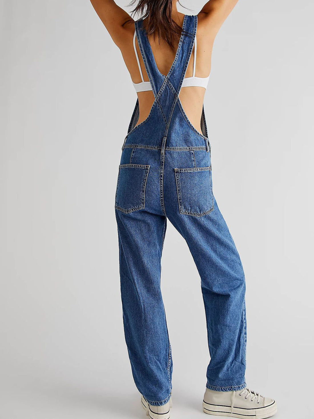 Straight-Leg Denim Overalls