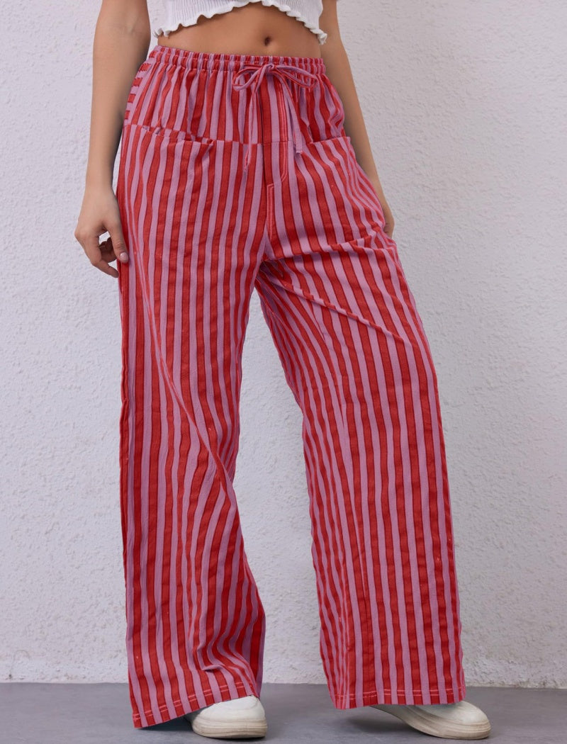 High-Waisted Striped Lounge Pants