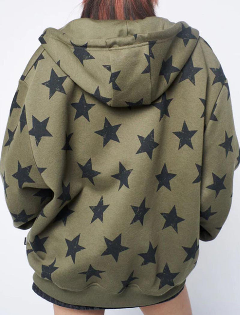 Star Print Oversized Hoodie