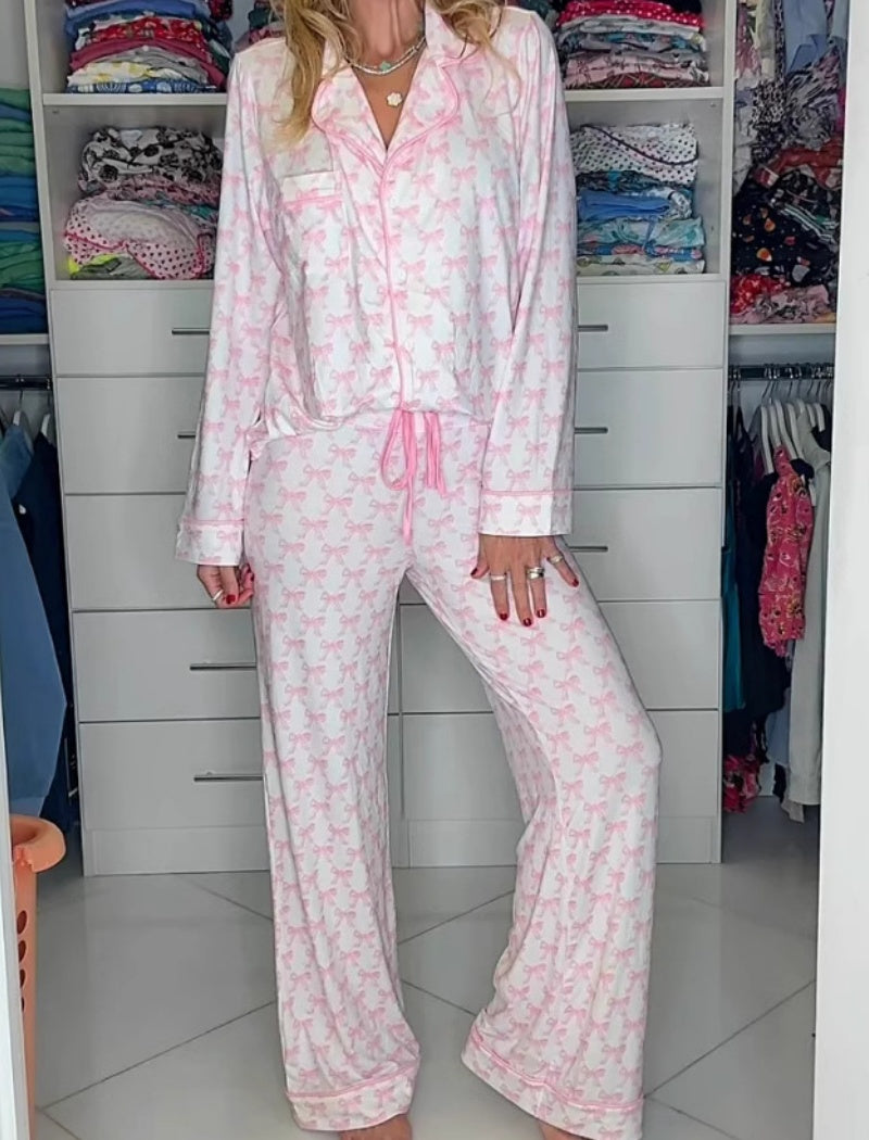 Polka Dot Button-Down Pajama Set