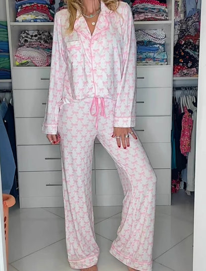 Polka Dot Button-Down Pajama Set