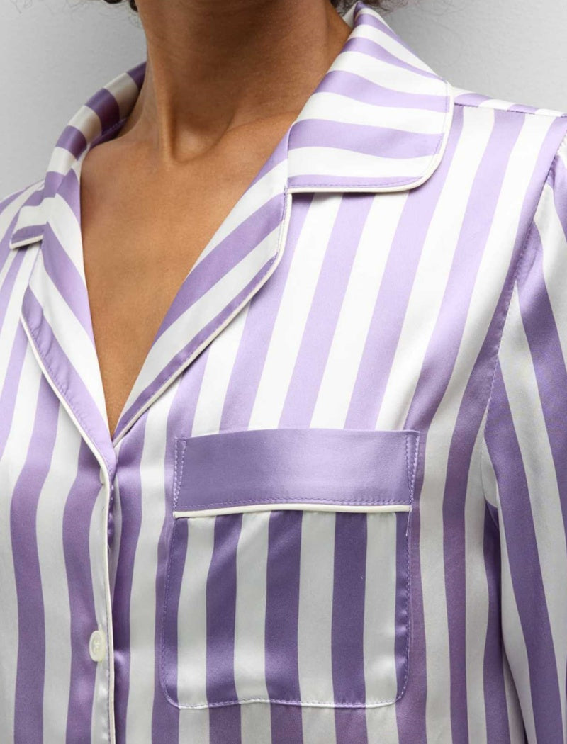 Striped Long Sleeve Loose Pajama Set