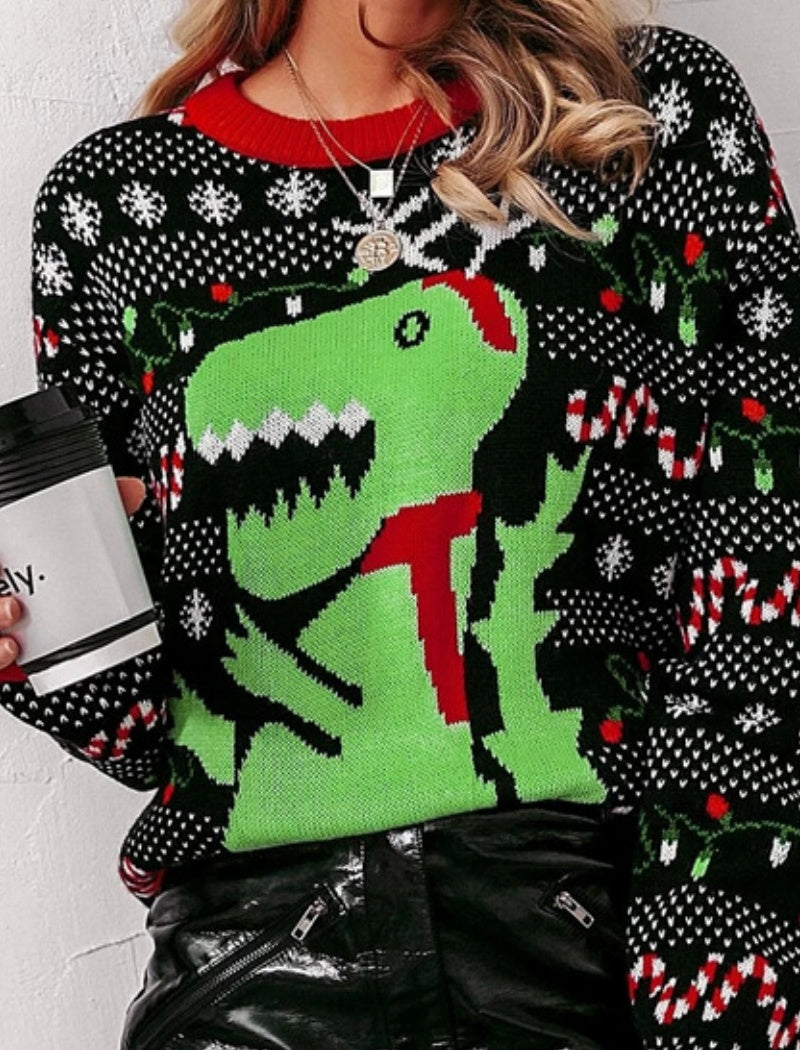 Loose Fit Crew Neck Knit Pullover