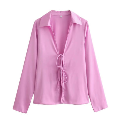 Tie-Front Relaxed Fit Blouse