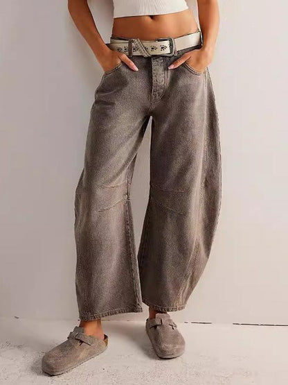 Wide-Leg Mid-Rise Pants