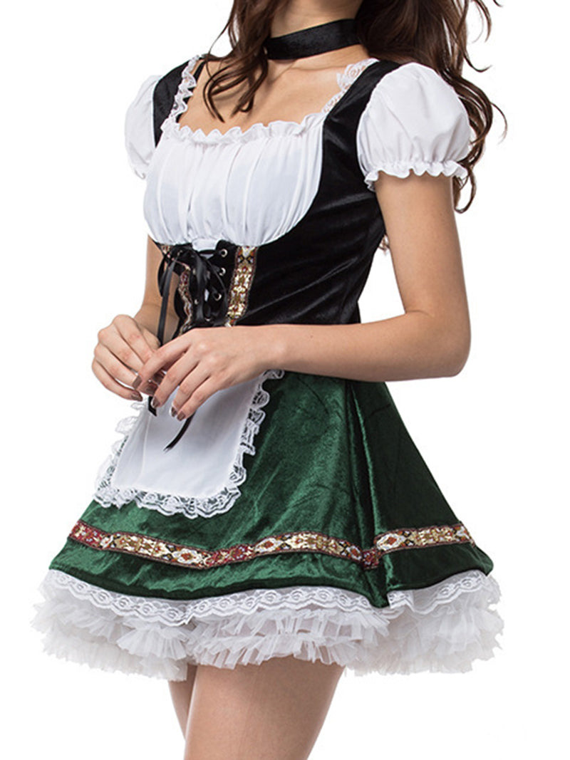 Lace-Up Oktoberfest Mini Dress