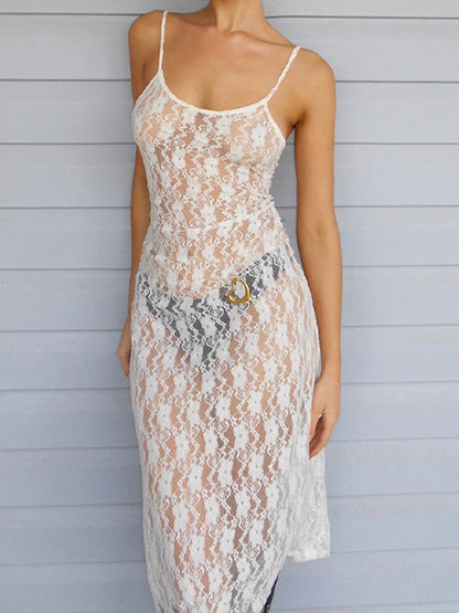 Sheer Lace Maxi Cami Dress