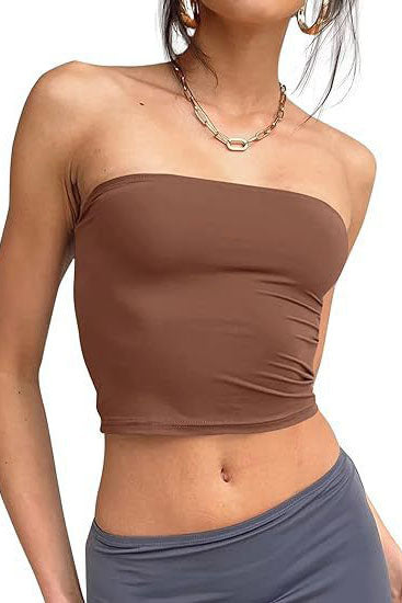 Solid Tube Crop Top