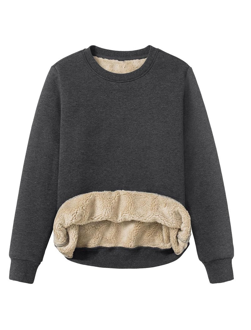 Sherpa-Lined Crewneck Top