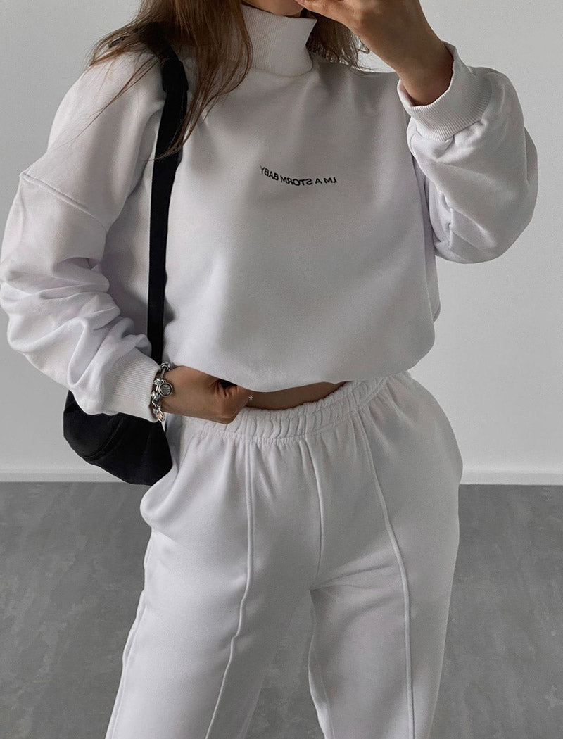 High-Neck Relaxed Jogger Set