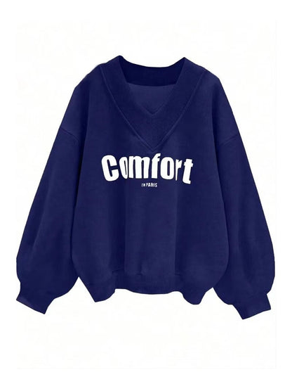 V-Neck Comfort Print Pullover