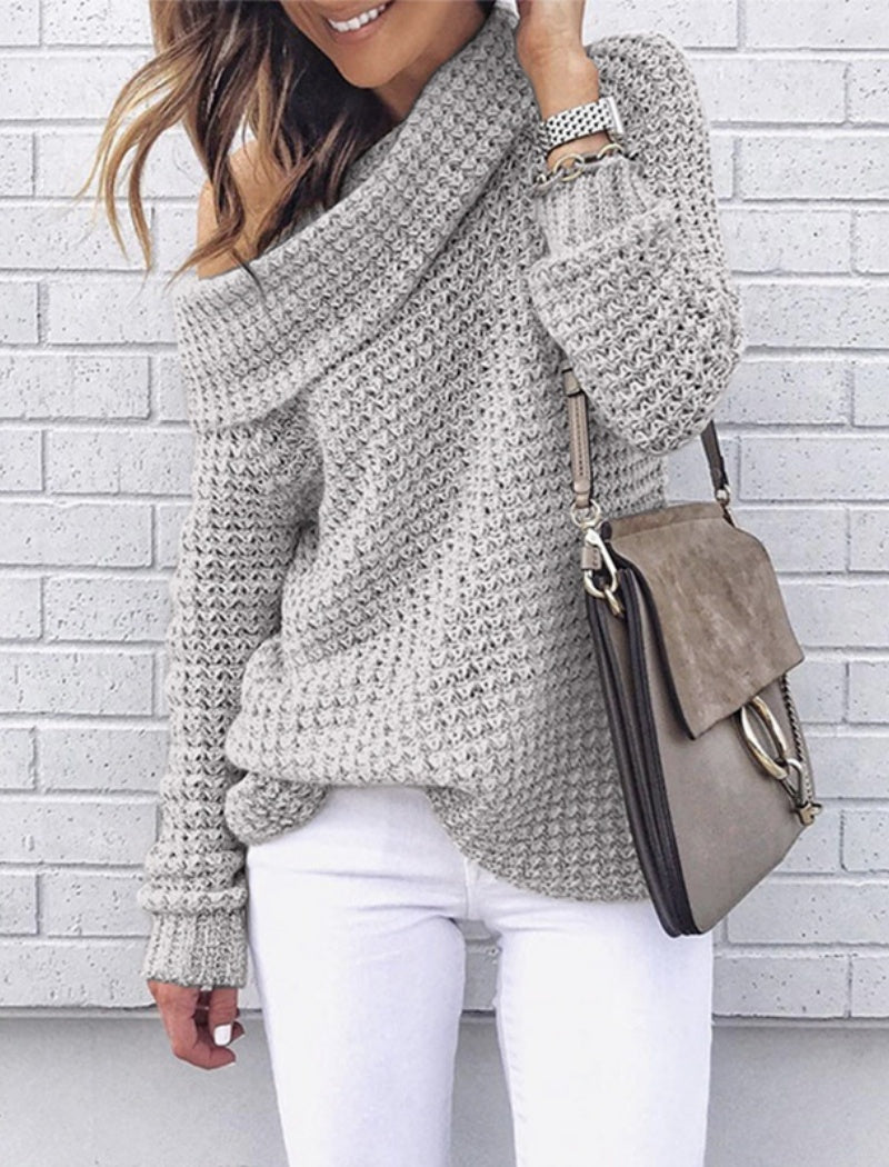 Off-Shoulder Knit Sweater