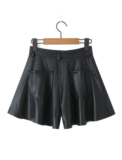Minimalist Faux Leather Shorts