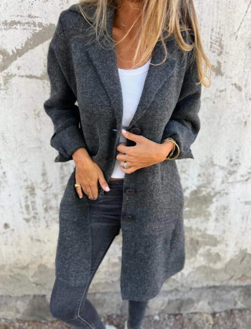 Button-Front Oversized Coat