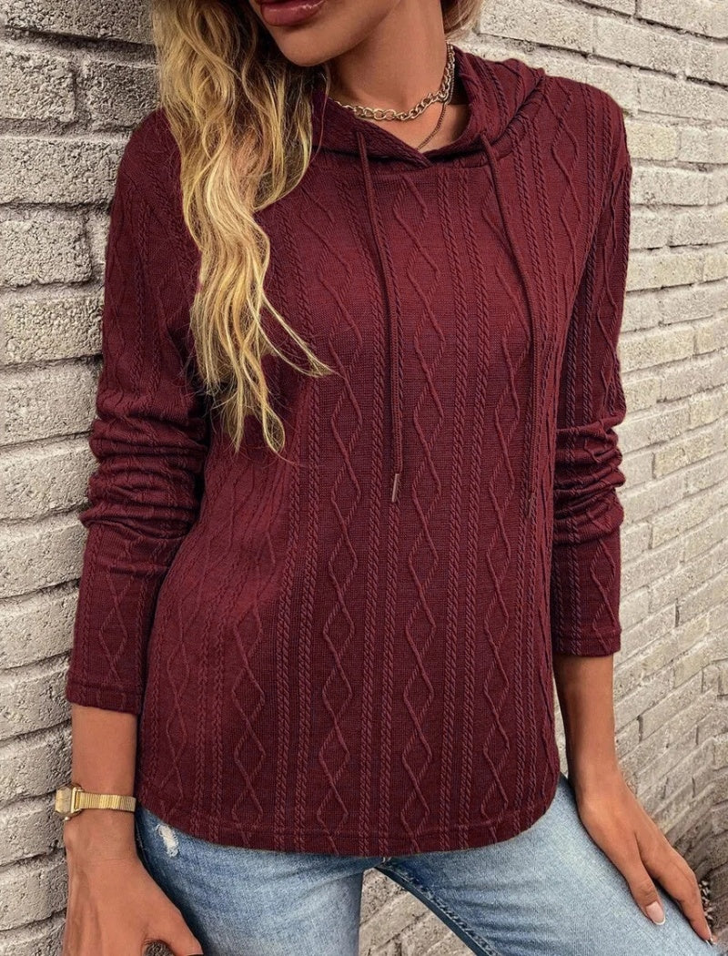 Solid Color Casual Long Sleeve Hoodie