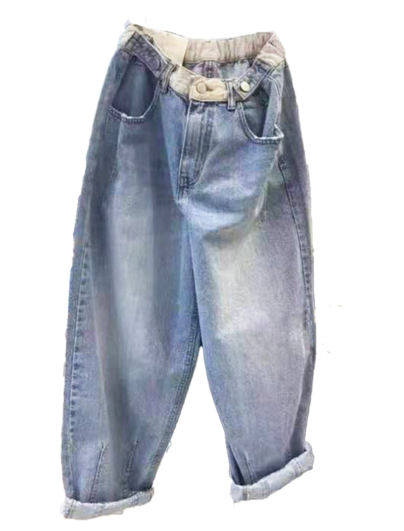 High-Rise Folded Cuff Jeans