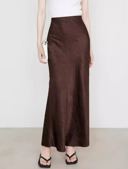 High-Rise Satin Maxi Skirt