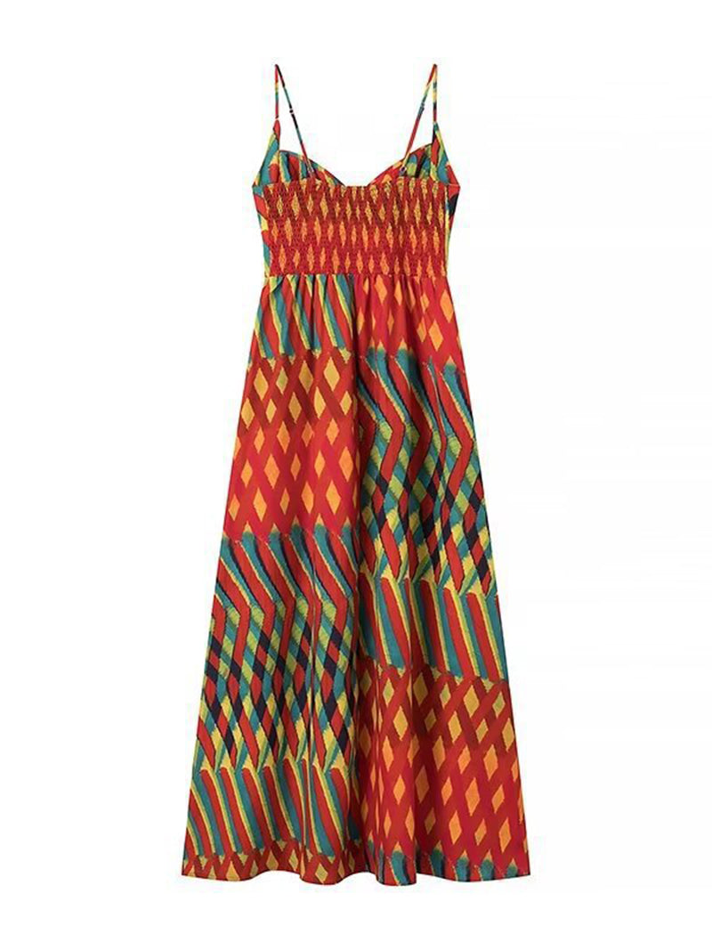 Geometric Print Maxi Cami Dress