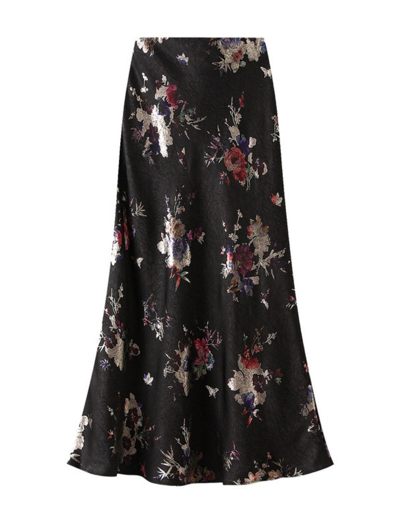 Floral Print Midi Skirt