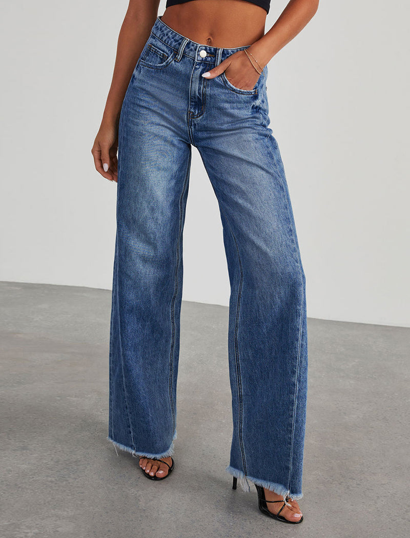 High-Waisted Wide-Leg Jeans
