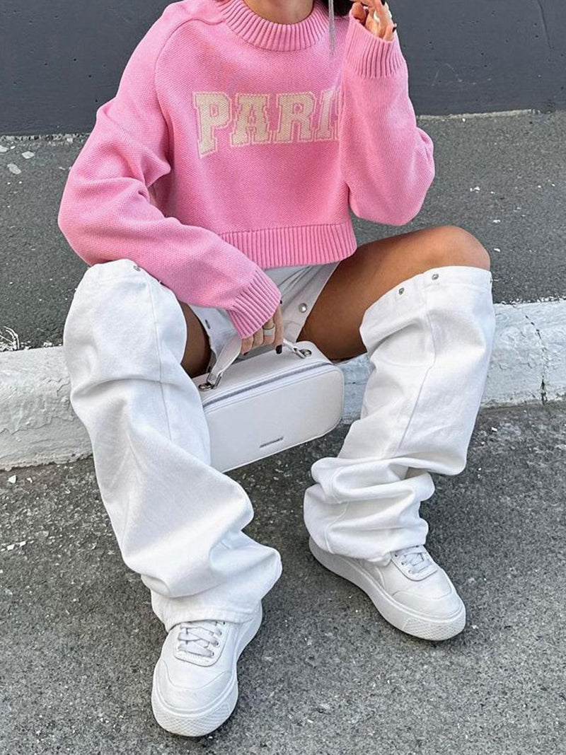 Detachable Wide-Leg Jeans