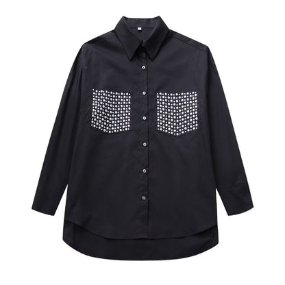 Studded Pocket Button-Up Shirt
