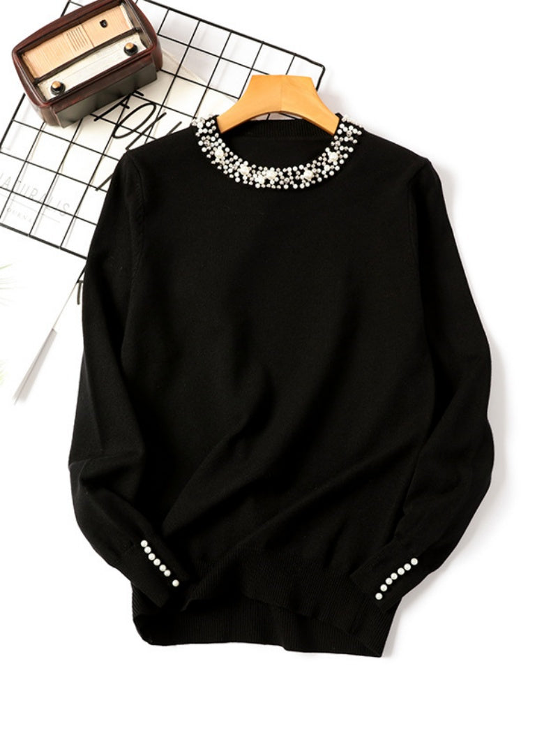 Embellished Crew Neck Top