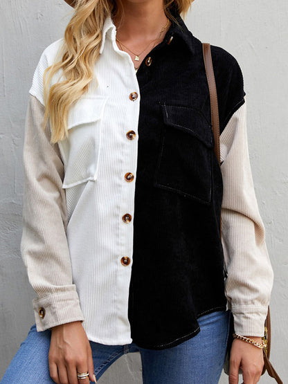 Button-Up Colorblock Shirt