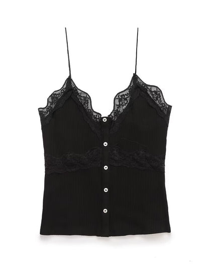 Lace Ribbed Camisole Top