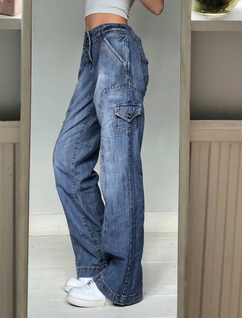 Denim High-Waisted Wide-Leg Jeans