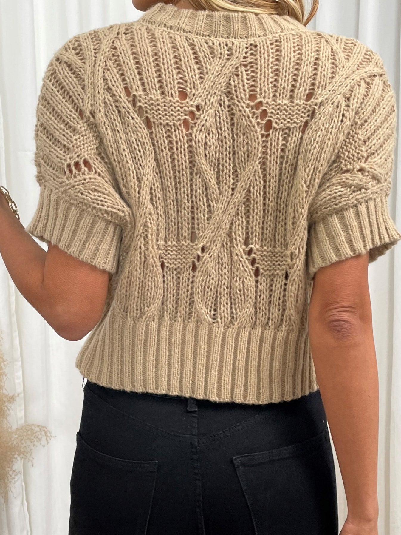 Semi-Sheer Knit Pullover