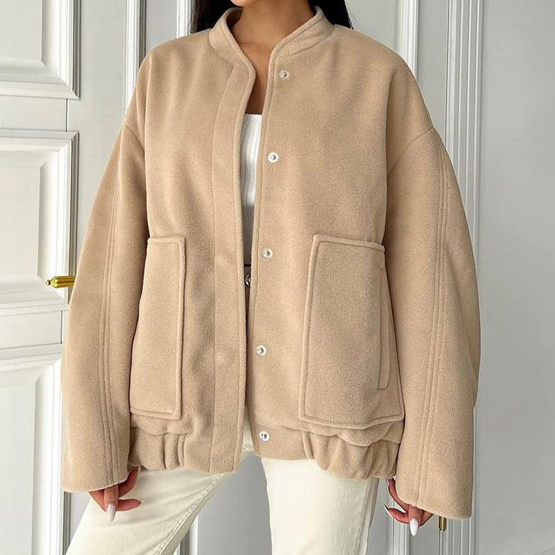 Oversized Zip-Up Bomber Jacket