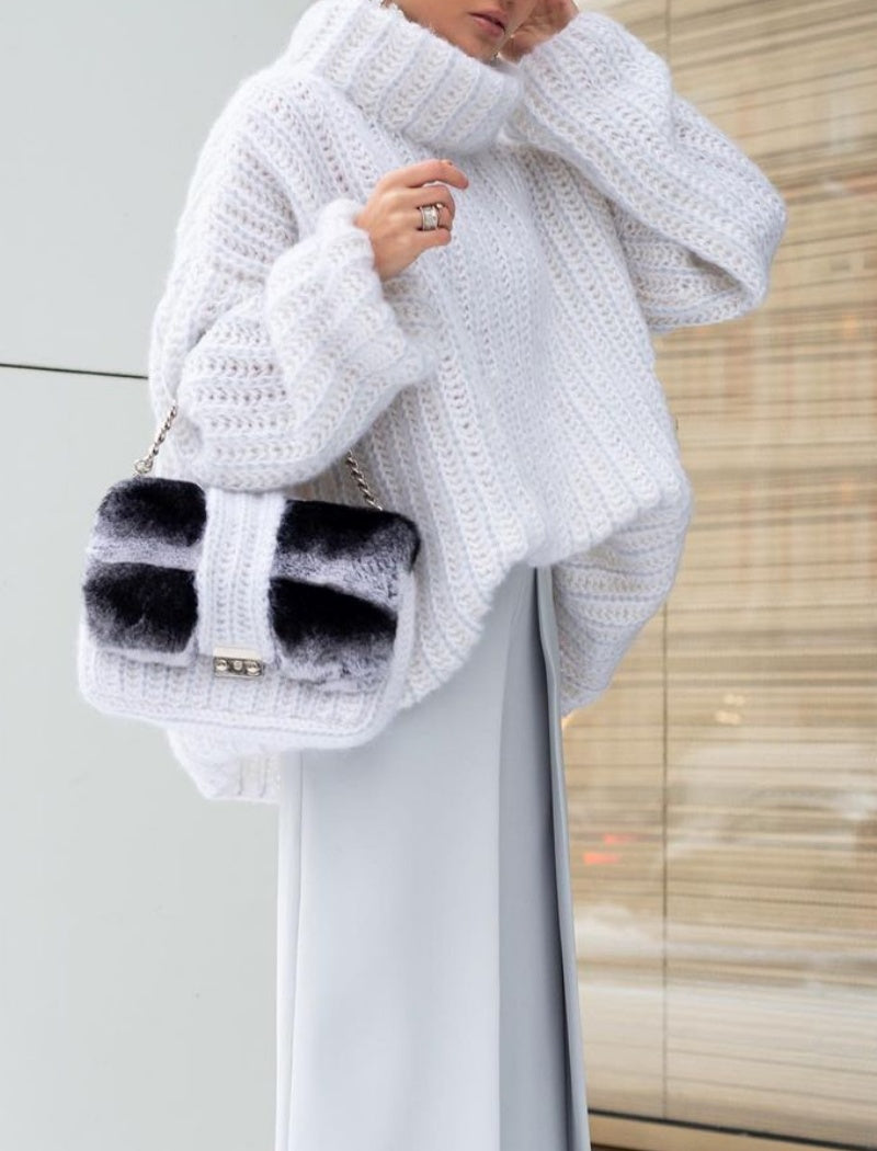 Loose Knit Oversized Turtleneck Sweater