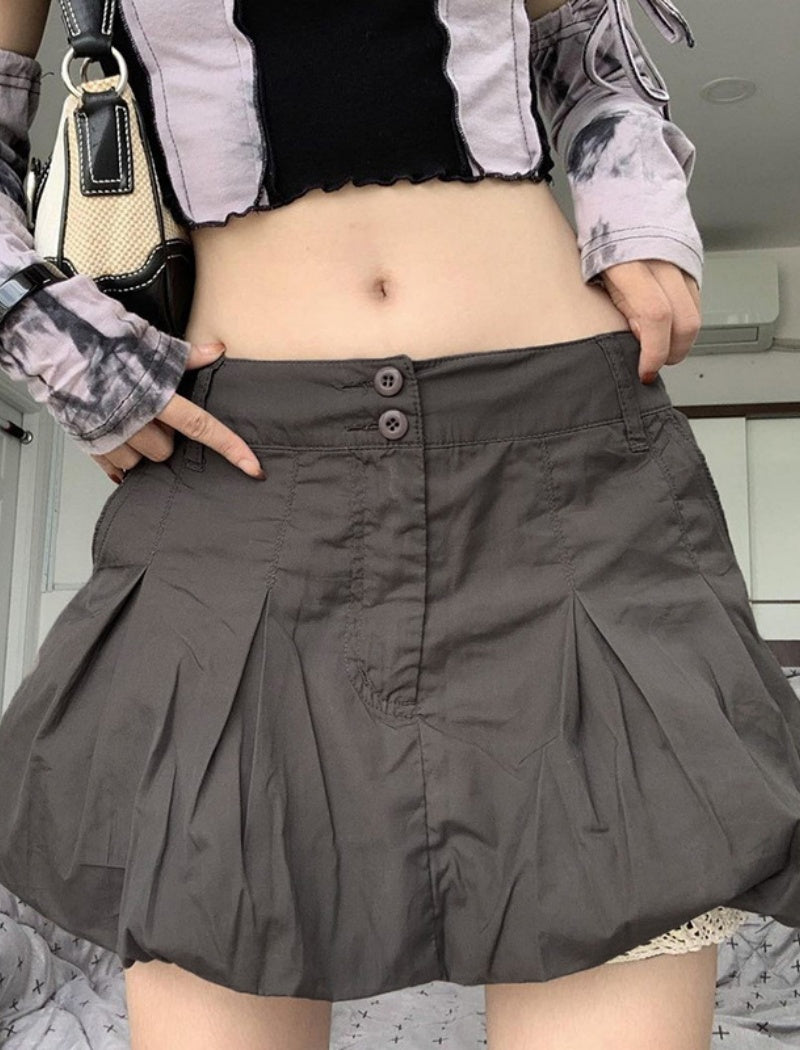 High-Waist Pleated Mini Skirt